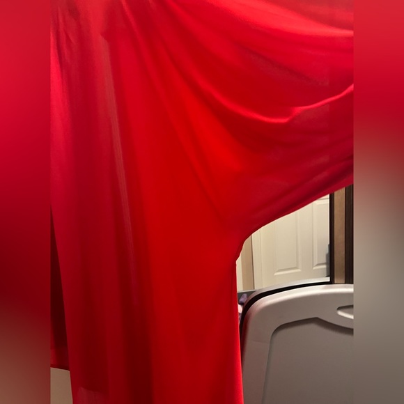 Elegant Red Asymmetrical top - Picture 3 of 4